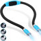 LUXJET Flexible llevó luz del libro de la abrazo lámpara de lectura de luz de la linterna cuello lectura, 4 LED bombillas, 3 brillo ajustable, USB recargable, para leer en la cama o coche (azul claro)