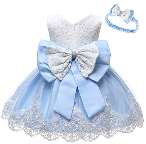 LZH Bébé Filles Dentelle Robe Bowknot Robes De Fleurs De Mariage De Reconstitution Historique Baptême Tutu Robe