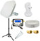 Premium X Satelliten Anlage Flat43 Flachantenne Single LNB Dreibein-Stativ Tripod 10m Antennen-Kabel 2X F-Stecker Sat-TV-Signalfinder