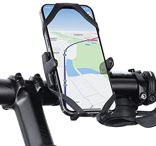 Wicked Chili Universal Fahrrad Handyhalterung kompatibel mit Xiaomi Mi 11, Samsung Galaxy 20 FE, iPhone 13 Pro und Smartphone mit max. 76mm Breite - Slim Bike Mount - Made in Germany