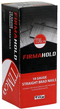 TIMCO FirmaHold Collated Brad Nails - 18 Gauge 18 x 50 - Straight - Stainless Steel - Box of 5000