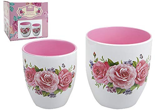 PMS Set mit 2 Blumenkübeln, schönes Pflanzgefäß-Set | ideal für den Muttertag oder zum Verschönern Ihres Gartens