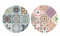 Set 2 Dessous de Plat Ronds 1, Motifs Carreaux de Ciment, Diamètre 20 cm