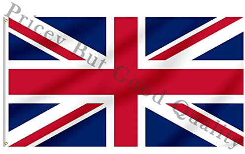 FLAGBURG Britische Flagge 90 x 150 cm Union Jack Fahne mit genähten Streifen, (Nicht Gedruckt), Messingösen, Lebendige Farbe, UV-beständig, Leinwand-Header und Doppelt Genäht, für Außenbereich