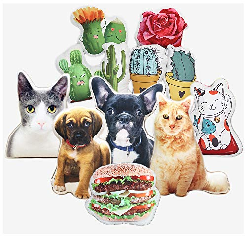 ASSIALL Personalisiertes Kissen DIY Benutzerdefinierte Hundekatze Anime Blumenerde geformte Kissen 3D Duplexdruck Sofa Auto Poly Baumwolle Wurfkissen Creative Memorial Handcraft Geschenk (40.5cm)
