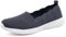 Puxowe Zapatillas Slip On Mujer Comoda Casual Mesh Respirable Ligero Zapatos Sneakers Moda Caminar Tejer Bambas Mocasines 37.5 EU Deep Gray