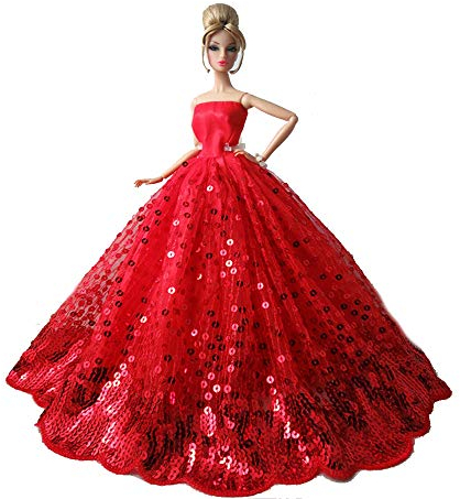 GIVBRO Puppenkleidung für 11,5 Zoll Mädchen Puppen 30 cm Puppe Braut Hochzeitskleid Vintage Kleid Kostüm Zubehör (#E)