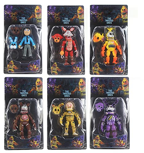Xinchangda 6pcs Set Five Nights FNAF Actionfigur mit Licht Foxy Sister Location Horror Doll PVC Figuren Statue Model für Kids Gifts