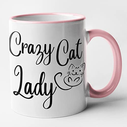 Funny Cat Lover Mug - Crazy Cat Lady (Pink)
