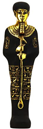 Die altägyptische Statue von Ptah ist eine altägyptische Gottheit, als Schöpfergott und Schutzpatron der Handwerker und Architekten. In der Triade von Memphis. Schweres Blattgold aus Stein,