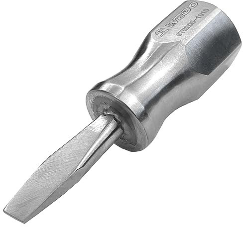 WEDO Kurz schraubendreher,Edelstahl Mini Stubby Schraubendreher,Flachkopf Schraubendreher,Stubby Schlitz Schraubendreher,Schlitz-Profil 6mm,38x85mm,Hochwertiger Schraubendreher,korrosionsbeständig