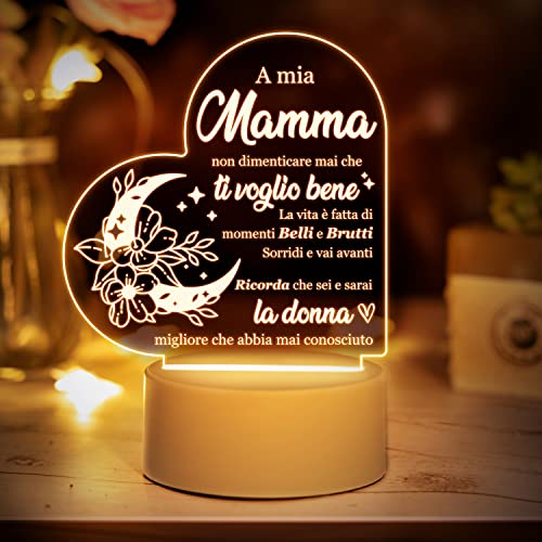 Regali per mamma, Idee regalo festa della mamma - Regalo di luce notturna intagliata con belle frasi, Regali compleanno per mamma da figlia figlio, Originale regalo per mamma, matrigna, suocera, nonna