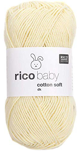 Babywolle pastell gelb Rico Baby Cotton Soft Dk | weich und pflegeleicht | Baumwollmischgarn zum Stricken und Häkeln (071 pastellgelb)