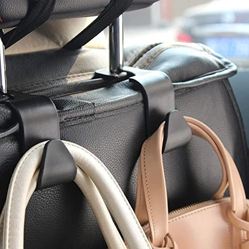 Auto Hooks, 6pcs Car Storage Hooks - Black, Portable Organizer, Coat Hanger, Back Seat Headrest Hanger For Coat, Purse, Grocery Bag Holder
