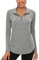 Gym Tops Women, Womens Long Sleeve Sports Tops Casual Running Golf Shirts for Ladies Womens Workout Fitness Tops 1/4 Zip Up Climbing Cycling Hiking Activewear Exercise Tops Grey