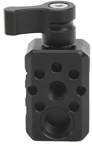 NATO-Klemme aus Aluminiumlegierung, Schnellverschluss-Schienenverriegelungsklemme mit 1/4 Zoll 3/8 Zoll Gewinde, Lokalisierungsloch für DSLR-Kamerakäfigplatte,