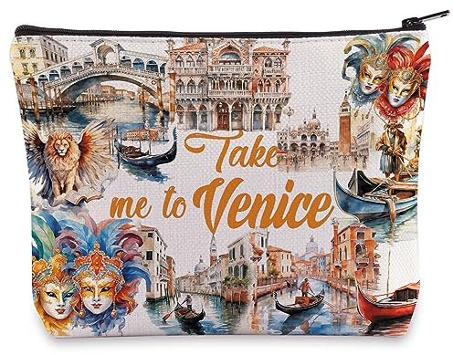 WZMPA Venedig Italien Reise-Kosmetiktasche Venedig Urlaub Geschenk Take Me To Venice Zipper Pouch Bag Venedig Souvenirs Geschenk, Nehmen Sie Venedig, Passform: