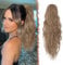 FESHFEN Pferdeschwanz Haarteil mit Kordelzug, 45 cm Wellen Zopf Pferdeschwanz Verlängerung Haare Extension Synthetik Lang Wellig Haarverlängerung für Damen, Hellbraune Mischung Natürliches Blond