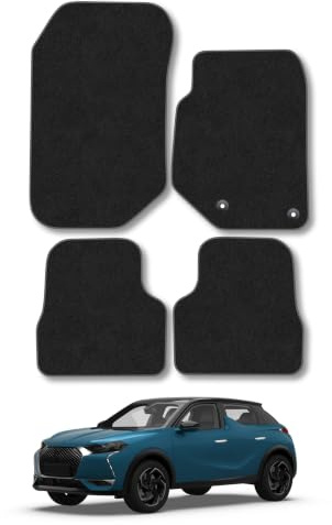DS 3 Crossback (2019+) Carpet Car Mats | Grey Edge Trim Tailored Fit Floor Mats Full Coverage Protection Accessories Easy Clean Anti Slip Made in the UK