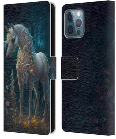 Head Case Designs Officially Licensed JK Stewart Unicorn Key Art Leather Wallet Case Compatible With Apple iPhone 12 Pro Max