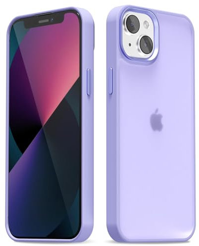 oakxco for iPhone 13 Mini Case Clear Hard Shell, Slim Thin Matte Transparent Plastic Cover & Protective Soft Silicone Rubber TPU Bumper, Girly Cute Phone Case for Women Girls, Purple Lavender