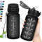 Grsta Trinkflasche, 500ml Trinkflasche Kinder, Trinkflasche mit Strohhalm, Kann mit Dir Tragen, Trinkflasche Auslaufsicher, Trinkflasche Sport für Schule, Fahrrad, Gym, Black, Fahrrad