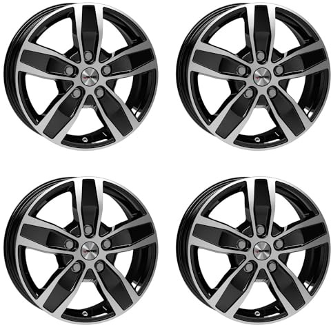4x AUTEC Felgen Alufelgen QUANTRO 6.5x16 ET66 5x118 Schwarz poliert kompatibel mit Fiat Ducato