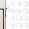 Qianyu 12 Pcs Clear Silicone Door Knob Wall Protectors Wall Door Stoppers Self-Adhesive Door Handle Bumper Silencer Transparent Wall Guard Shield Quiet Cushion Pads for Home Office Fridge Cabinets