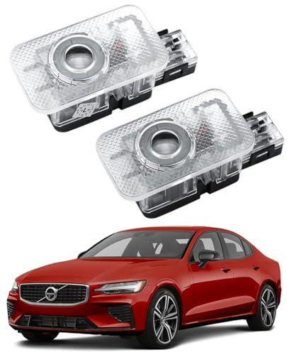 AutoQi Türlicht LED Einstiegsbeleuchtung für Volvo, 2 Stück Türbeleuchtung Laser Logo Projektor, Led Autotür Projektor Licht Zubehör für S60 S90 V40 V60 V90 XC60 XC90 (Weiß Kreis mit Blau)