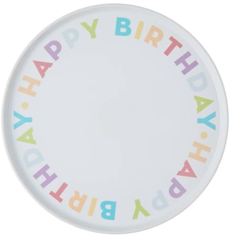 BUTLERS Geburtstag Kuchenplatte Porzellan Ø32cm HAPPY BIRTHDAY | Kuchenteller pastell-bunt Herzlichen Glückwunsch | Servierteller Geburtstagsgruß | Partygeschirr für Geburtstagsfeier Party Dekoration