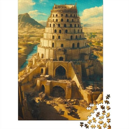 Giant Turm of Babel Puzzle 1000 Teile Turm Puzz Erwachsene Spielepuzzles HochwerTiger Geschicklichkeitsspiel Lernspiel Spielzeug Geschenk Schöne 1000pcs (75x50cm)
