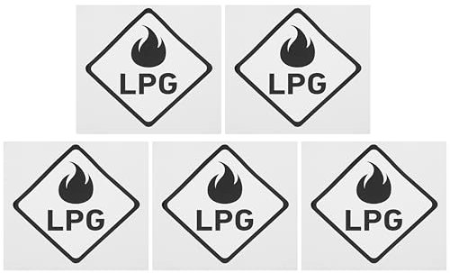 OTOTEC 5 adesivi in vinile GPL, 80 x 80 mm, lunghezza diagonale 110 mm, segnale di pericolo di pericolo per camper e roulotte