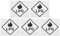 OTOTEC LPG-Vinyl-Aufkleber, 80 x 80 mm, Diagonale Länge 110 mm, Flüssiggas, Warnung, Gefahr, Diamantschild für Wohnmobile und Wohnwagen, 5 Stück