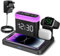 ANJANK Wireless Charging Station with Digital Alarm Clock,5-in-1 Mag-safe Wireless Charger Stand,7 Night Lights,Charging Dock for iPhone 17/16/15/14/13/12/Pro/Max/Plus,Apple Watch,AirPods,Bedside&Desk