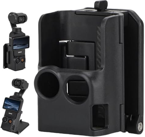 Mapille Supporto magnetico per DJI Osmo Pocket 3, Regolabile a 180°Adattatore di espansione per accessori Pocket 3, Base di montaggio magnetica per desktop, superficie verticale, Nero