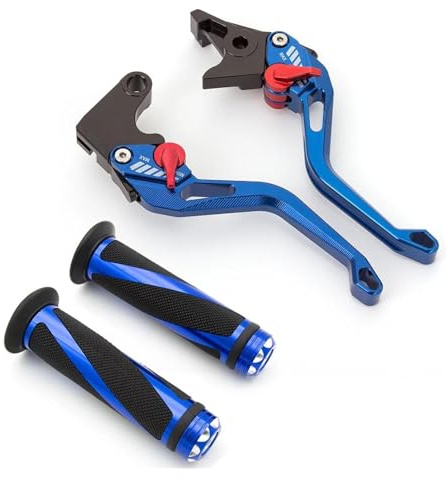 MAMXVKVZEU Motorräder Bremse Kupplung Hebel Motorrad Bremskupplungshebel Mit Handgriffen Zubehör Für Aprilia RX SX125 RX125 SX125 2022 2023 2024(Blau)
