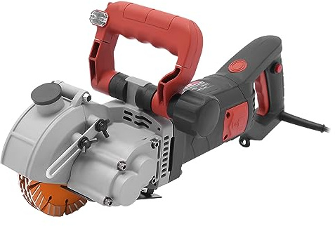 4800W Mauernutfräse Schlitzfräse Wandfräse mit Laserführung, 5x Diamantklingen 133mm, 6200RPM, einstellbare Tiefe & Breite, Staubfreies Schneiden mit Wasserpumpe & Werkzeugkoffer