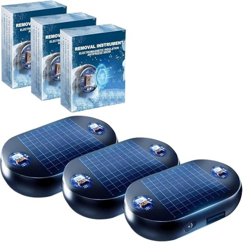 Haokelai 3 Stück Auto Enteiser, Frostschutzgerät Auto, Elektromagnetischer Auto-Enteiser, Elektromagnetisch Enteiser Auto Scheibenenteiser Auto, Tragbarer Windschutzscheiben Defroster
