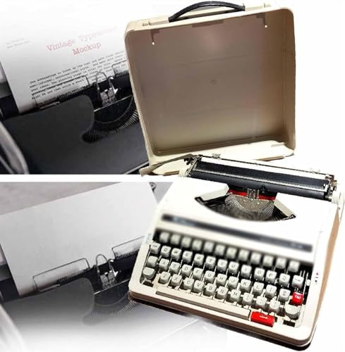WDWDW Klassische, tragbare Schreibmaschine im Retro-Stil mit Vollmetallgehäuse, ideal für Notizen, Briefe oder kreatives Schreiben.