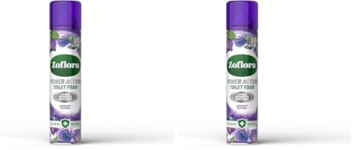 Zoflora Power Toilet Foam Midnight Blooms, Expands in Harder to Reach Areas, Kills 99.9 Percent Bacteria, 3 Times Cleaning Power, Long Lasting Fragrance - 300ml (Pack of 2)