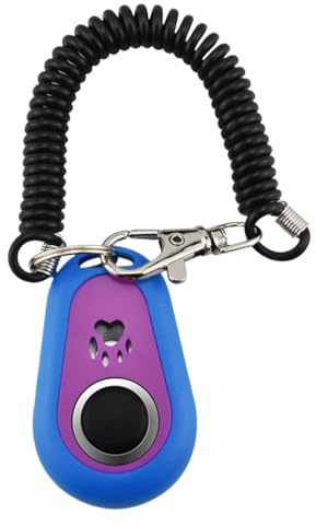PetClickers - 5 cm TrainingClickers, dualColor HundetrainerClicker, Handgelenkschlaufe, ovales ergonomisches Design | Verhaltenstrainingshilfe für Hunde, Welpen, Katzen, Gehorsamkeit, positive