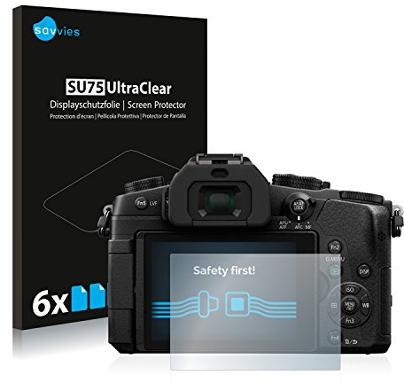 Savvies 6 Stück Schutzfolie für Panasonic Lumix DMC-G81 Displayschutz-Folie Ultra-Transparent