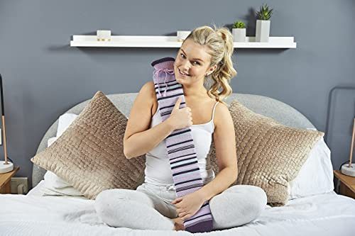 Warmies® Extra Long Hot Water Bottle - Purple Stripe Knit