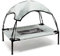 Wiltec Hundebett mit Dach Grau 91 x 76 x 16 cm Größe L bis 35 kg Outdoor Katzenliege Haustier Schlafplatz Sonnendach