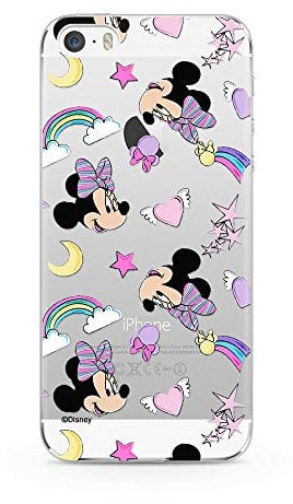 ERT GROUP mobile phone case for Apple Iphone 5/5S/SE original and officially Licensed Disney pattern Minnie 031 optimally adapted to the shape of the mobile phone, partially transparent