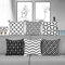 Alishomtll Kissenbezug Outdoor Kissenhülle Geometrische Muster Zierkissenbezüge Deko 6er Set für Sofa Zimmer Polyester 45 x 45 cm, Schwarz