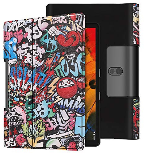 Funda para Lenovo Yoga Smart Tab 10.1 / Yoga Tab 5 10.1 SATURCASE Hermosa piel sintética Flip Folio Stand Ultra delgada ligera Funda protectora para Lenovo Yoga Smart Tab 10.1 / Yoga Tab 5 10.1 (KN-5)