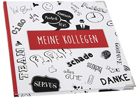 Logbuch-Verlag Kollegenbuch weiß rot quadratisch 21 x 21 cm - Geschenk zum Abschied für Kollegen - Rente Ruhestand Jobwechsel