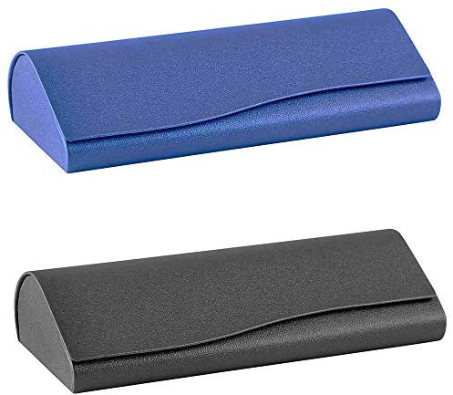 Hartschalen Brillenetui Box aus Leder - Tragbare Brillenbox für Sonnenbrille - Hardcase für Frauen, Männer, Kinder