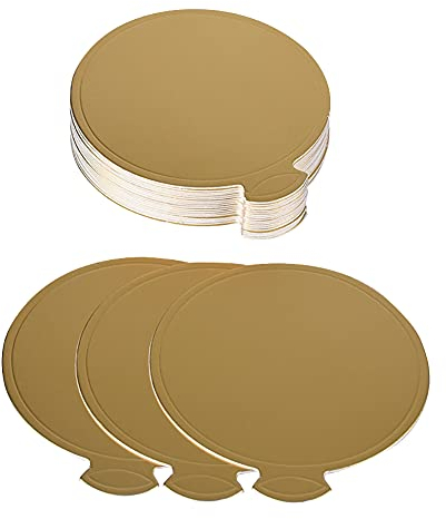 JIHUOO 100 Pcs Mini Round Cake Base Boards Mousse Cardboard Dissert Board Cake Paper Plates for Wedding Parties